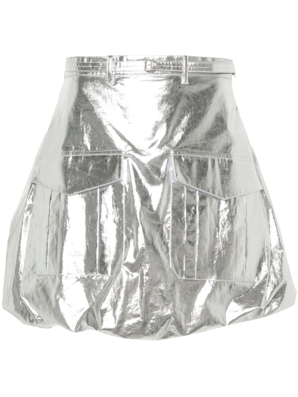 A-line metallic mini skirt - Silver