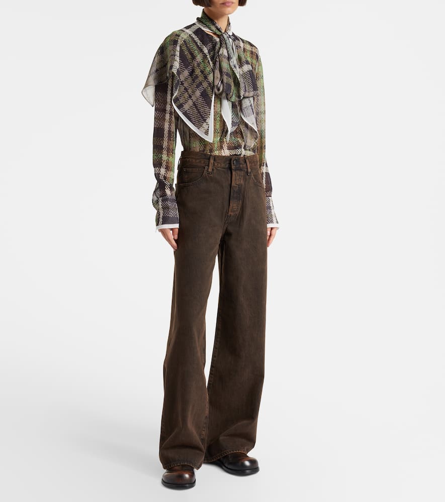 Collegiate high-rise wide-leg jeans