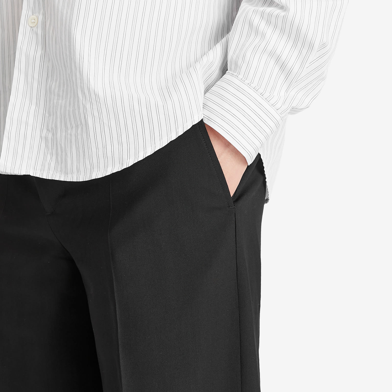 Men's Wool Study Trousers in Black Tropical Wool