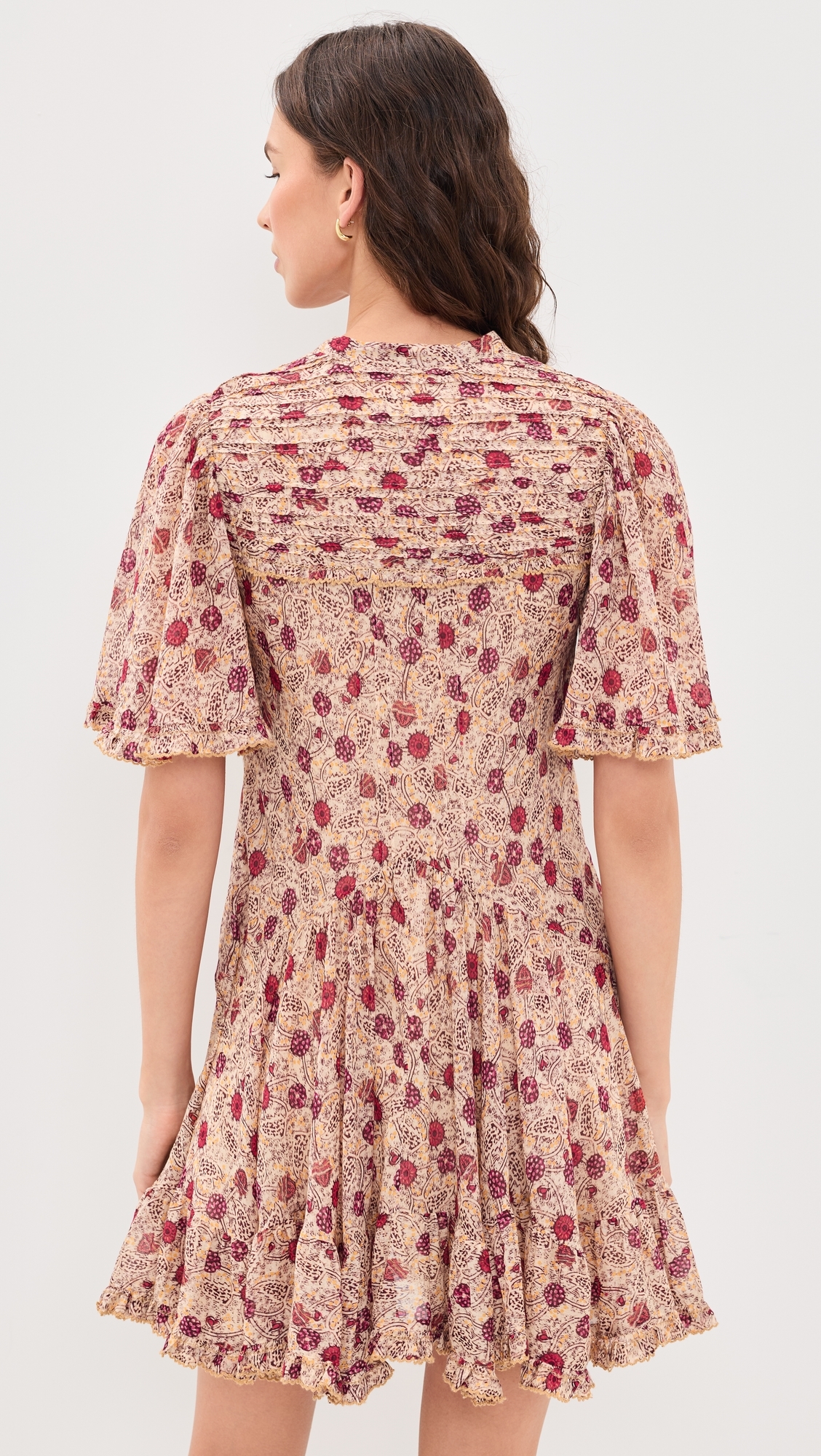 Daynia Dress Ecru/Raspberry