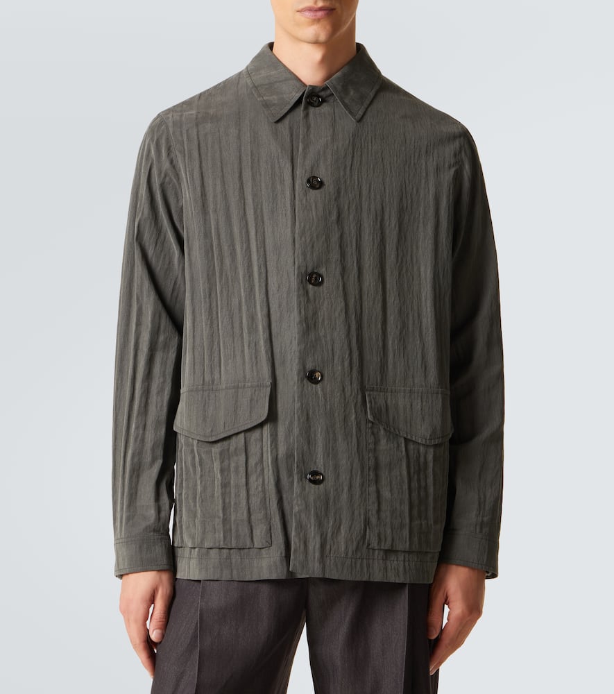 Pleated canvas overshirt