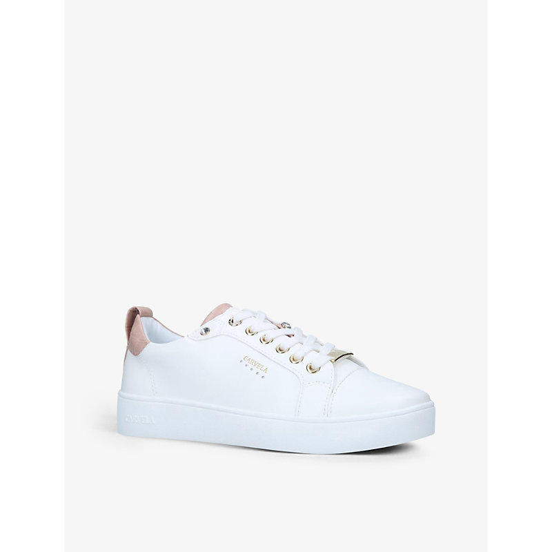 Womens White Joyful 2 Faux-leather Trainers
