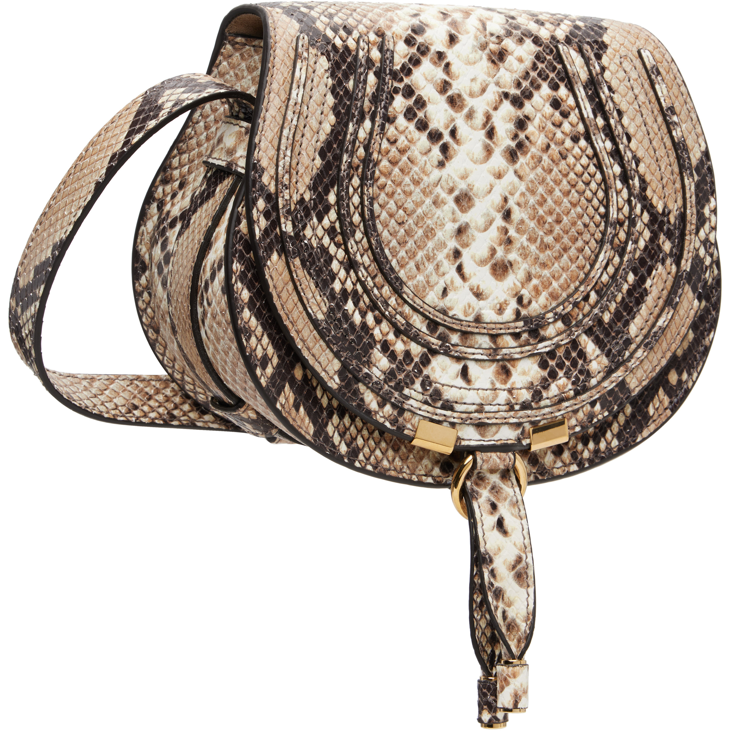 Beige Small Marcie Saddle Bag