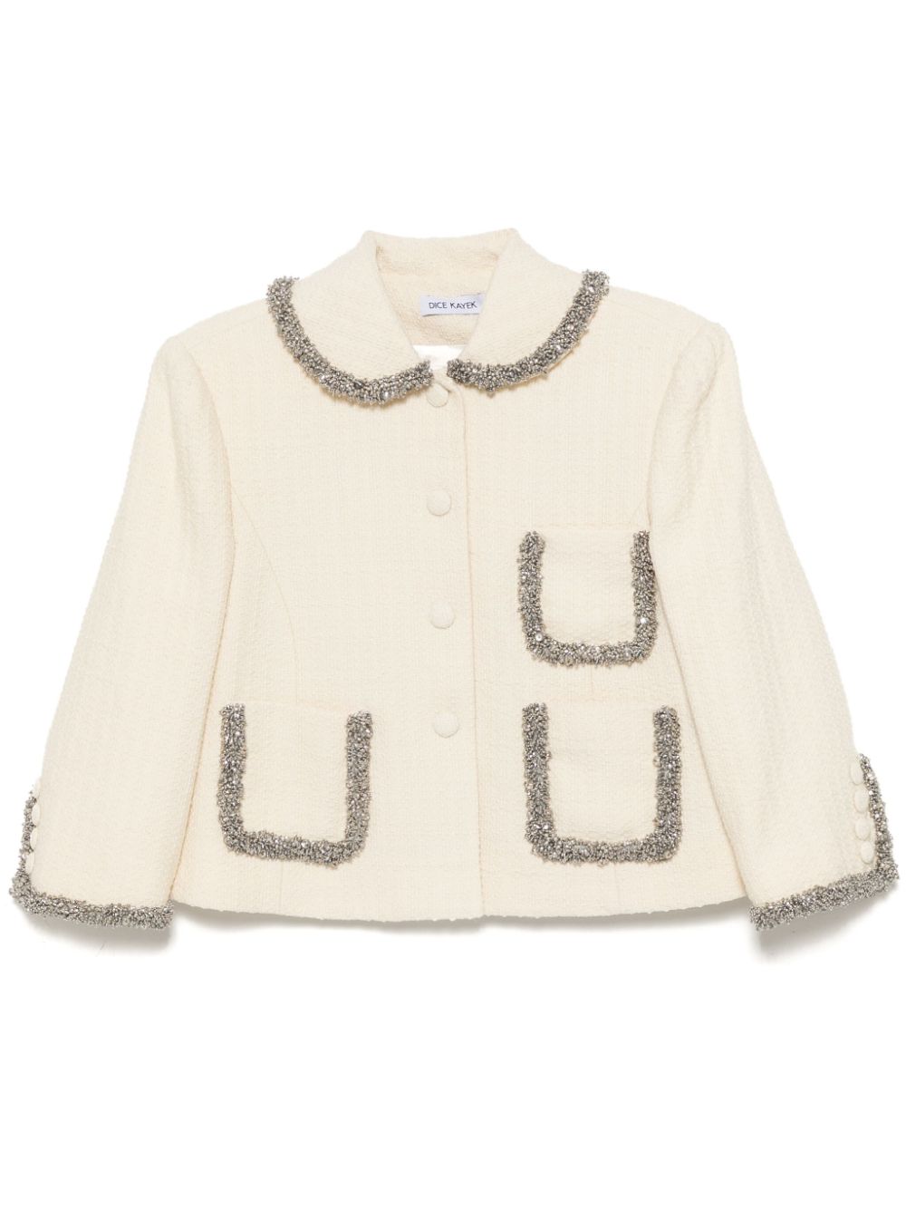 Embellished tweed jacket - Neutrals