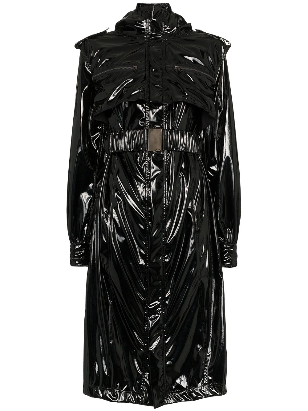 Vinyl Trench Coat - Black