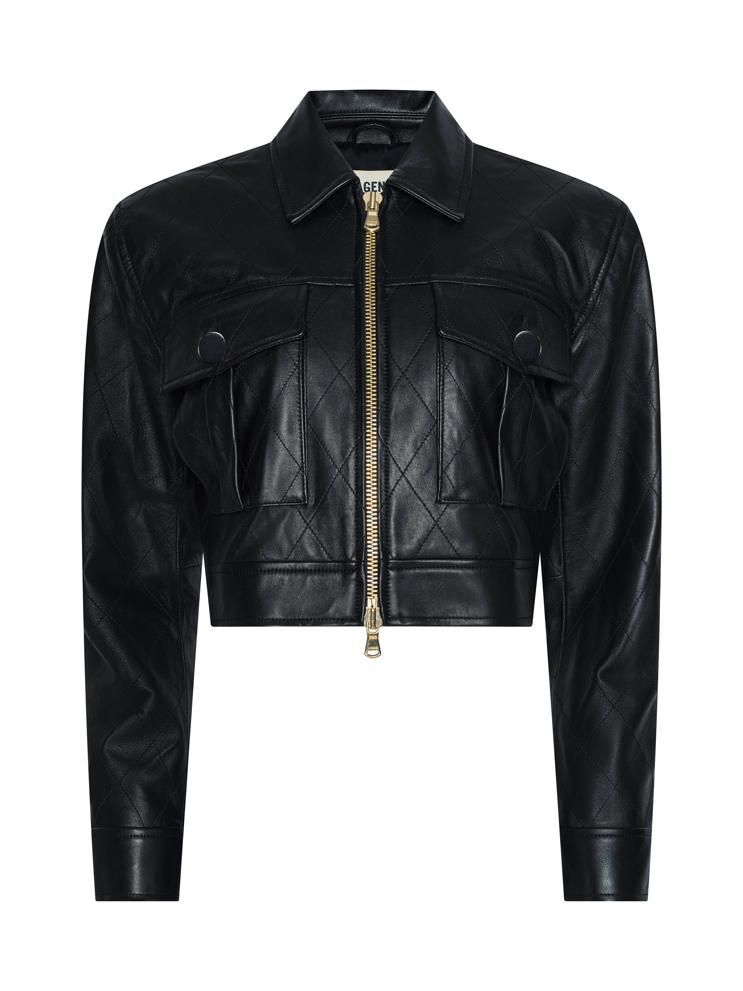 Micah Oversized Leather Jacket In Black