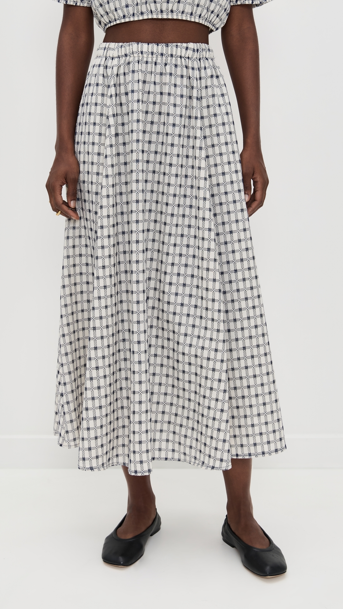 Martha Skirt Gunmetal Plaid