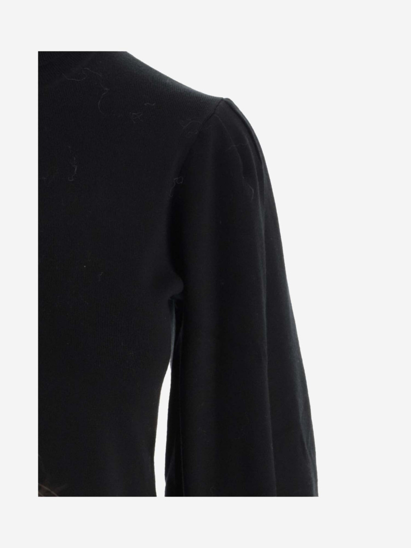 -Arms Slit Sweater Maglioni Nero-Donna