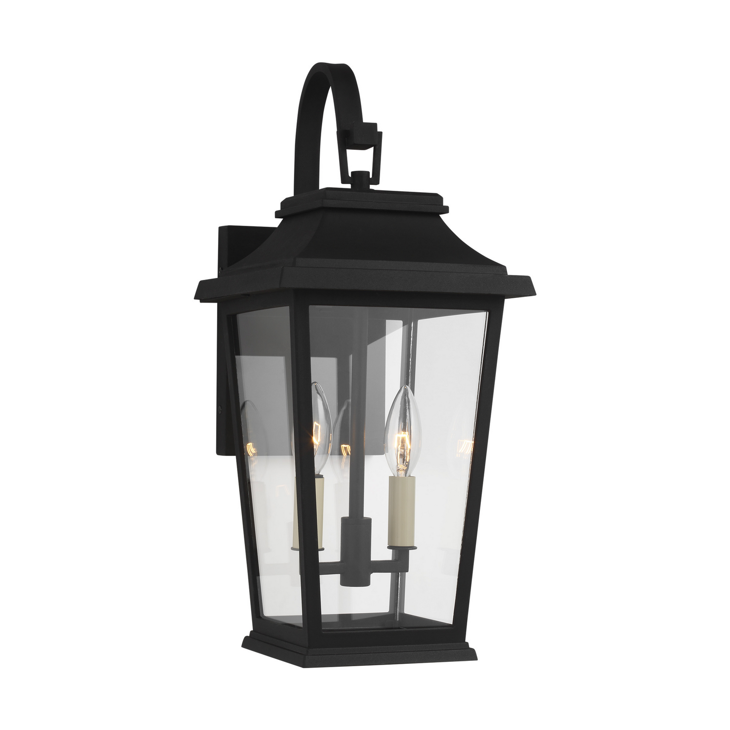 Visual Comfort Studio Warren 2-Light Outdoor Wall Light in Textured Black by Sean Lavin