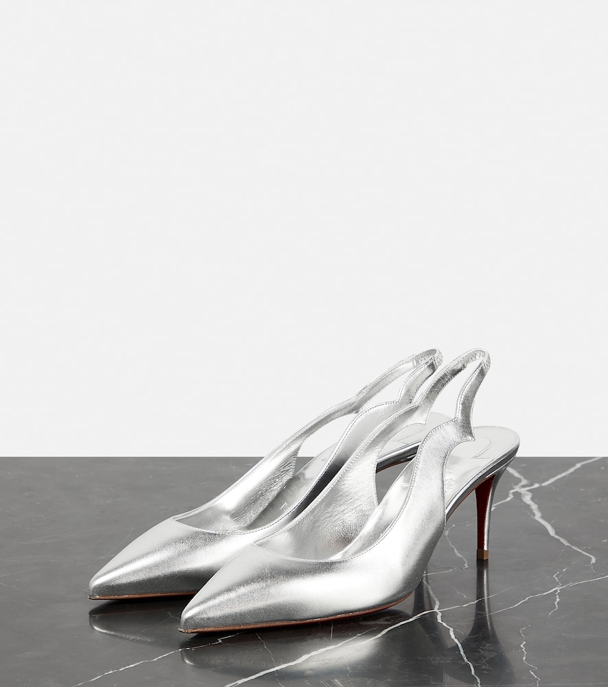 Leather slingback pumps