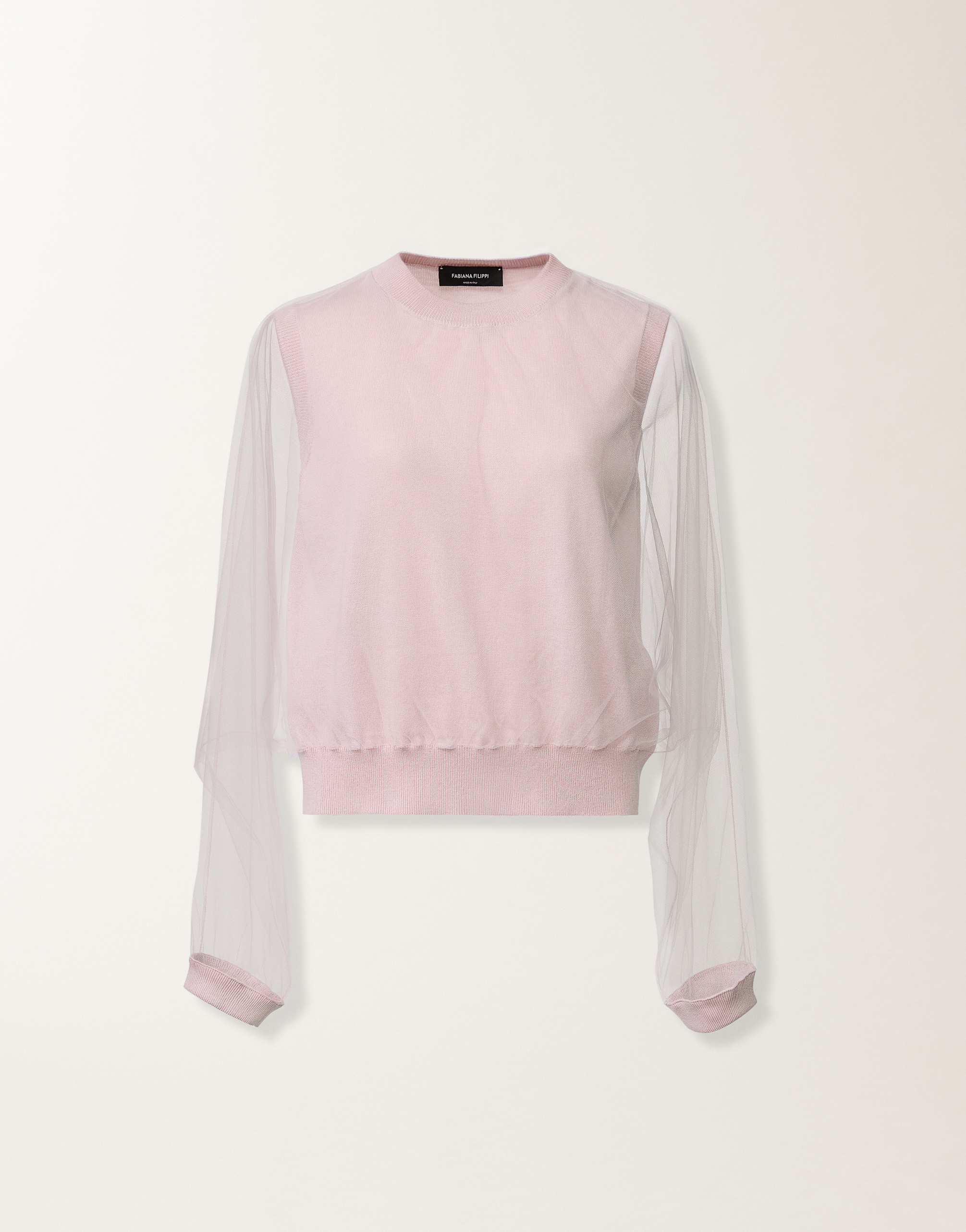 Wool and cotton sweater, lilac pink