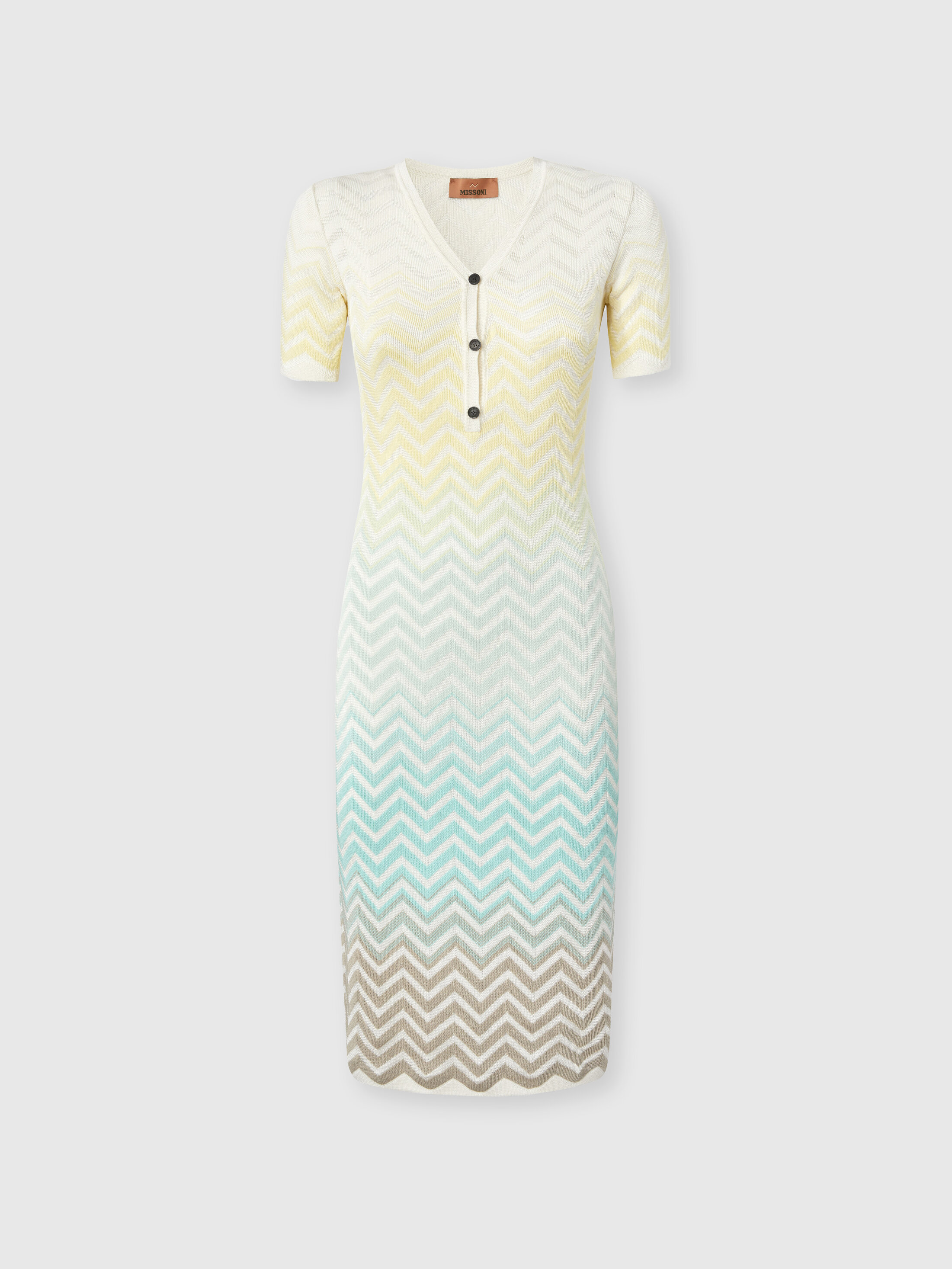 Missoni - Chevron Dégradé Cotton and Viscose Midi Dress, Women, Green& Brown