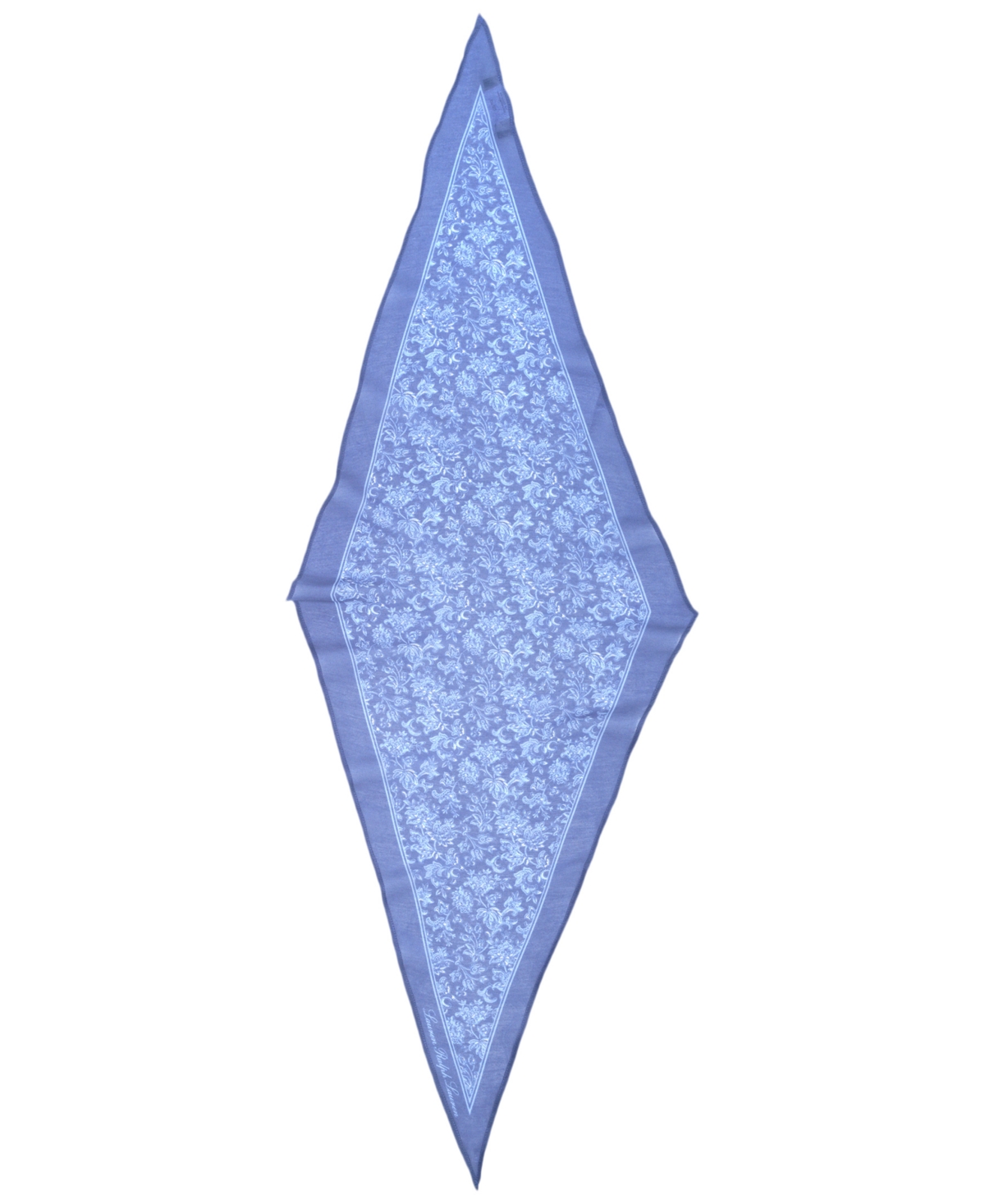 Tonal Floral Small Diamond Scarf - Dark Blue