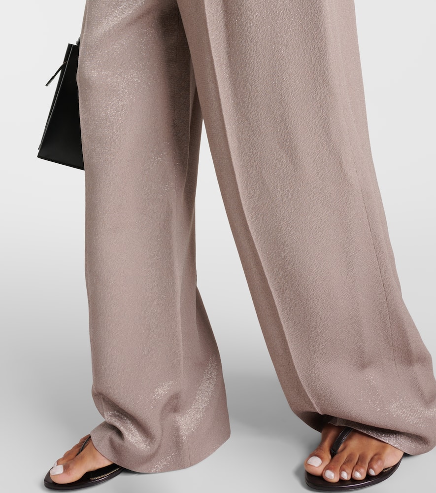 Maud high-rise metallic wide-leg pants