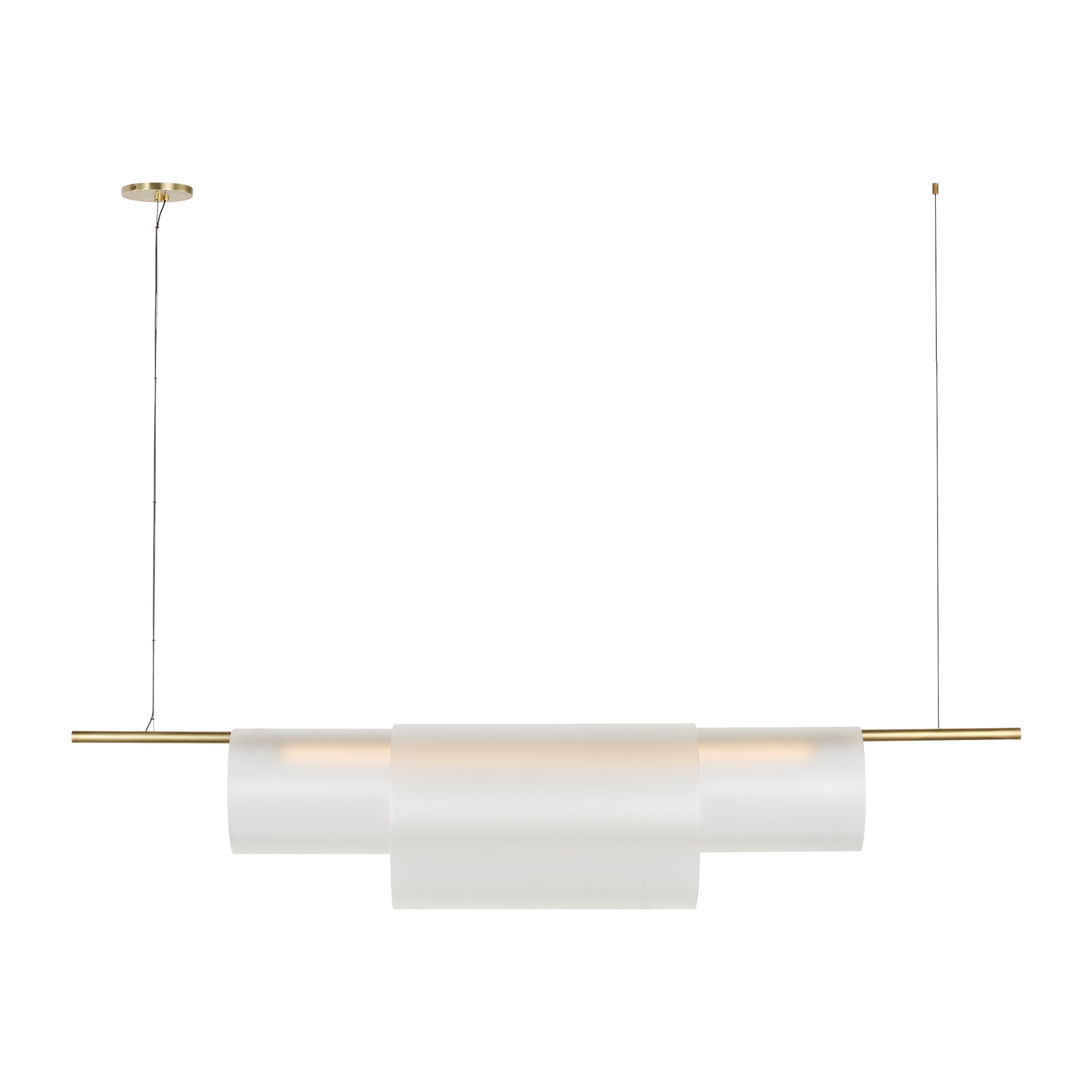 Hand-Rubbed Antique Brass LED Linear Chandelier from the Trace Collection