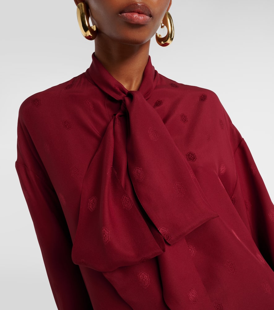 Jacquard silk crêpe de chine blouse