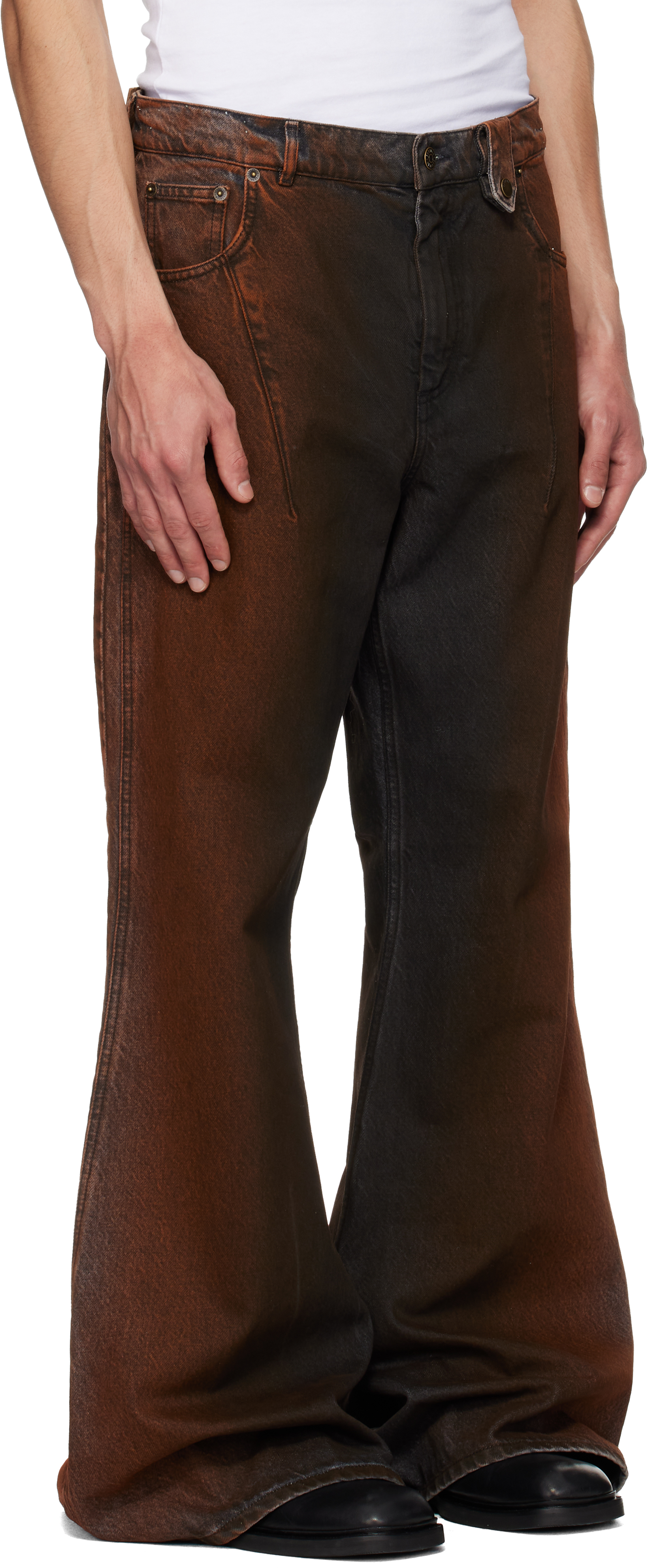 Black & Orange Refined Wide Jeans