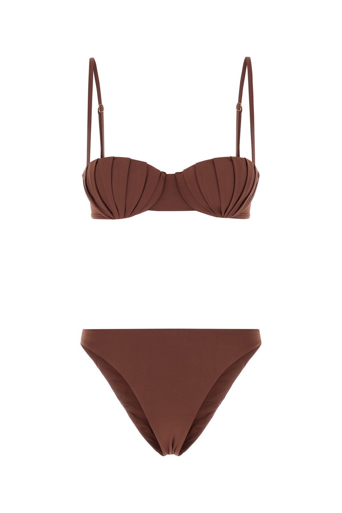 AMOTEA Brown stretch nylon Serena bikini