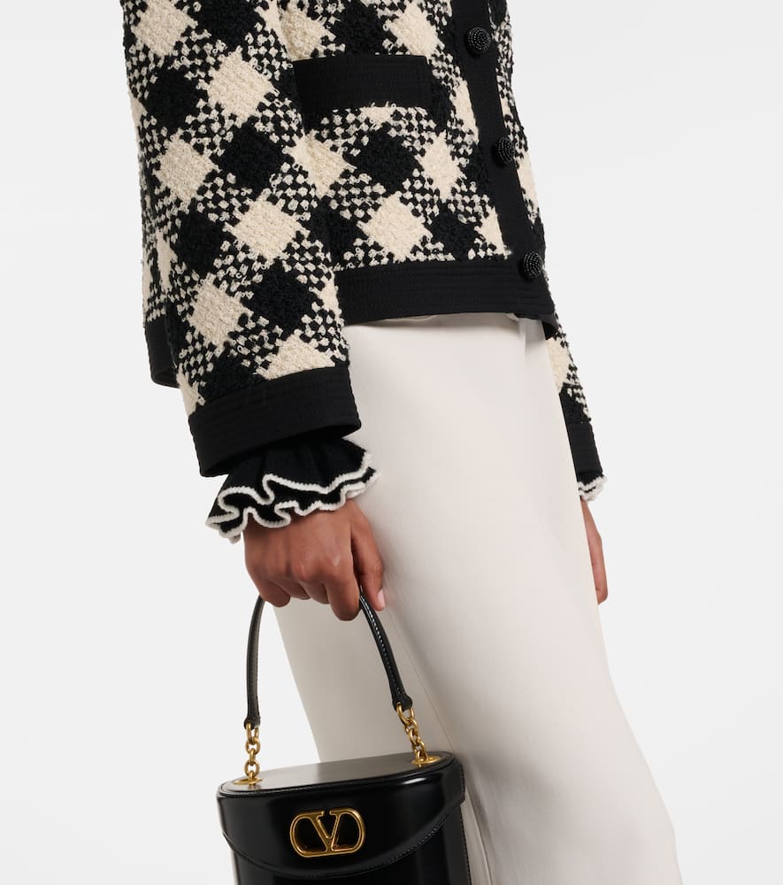 Checked ruffled tweed jacket