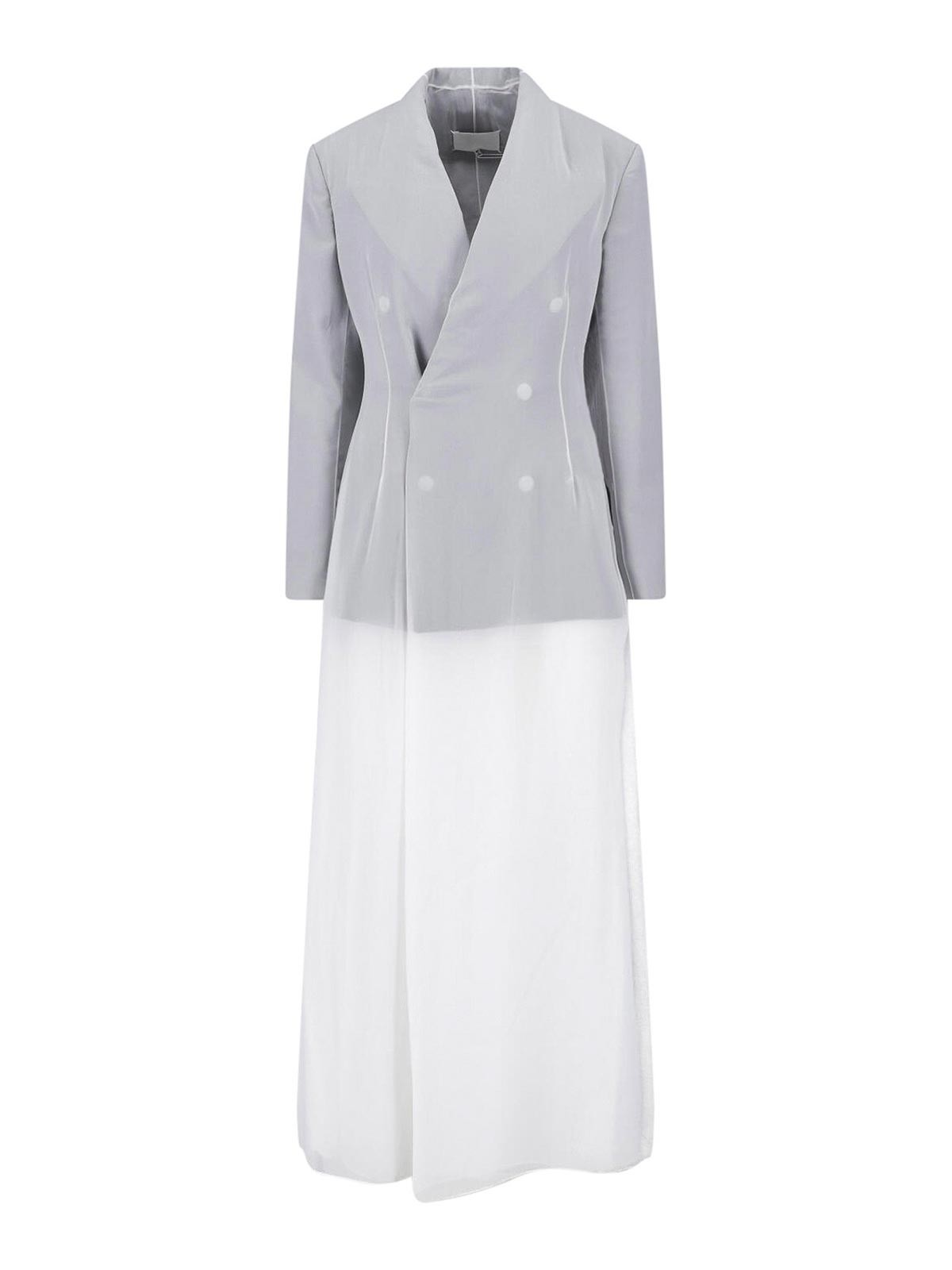 Maison Margiela - long sleeve midi dress structured shoulder