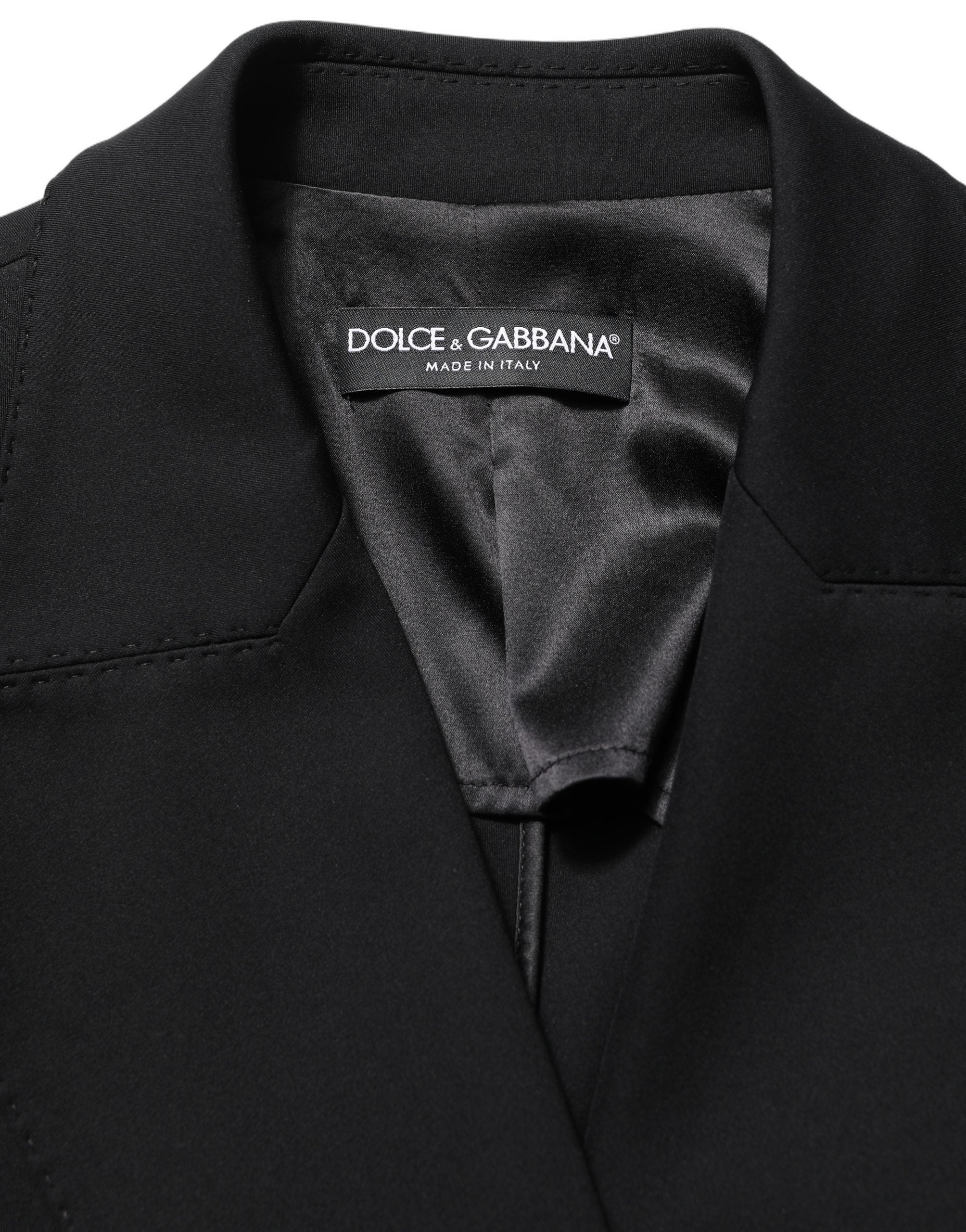 Double Breasted Crepe Blazer — Black