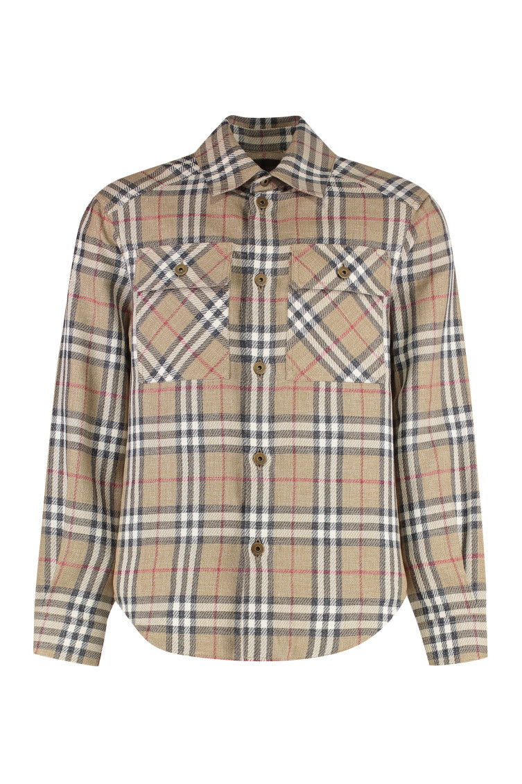 Beige Regular Check Shirt