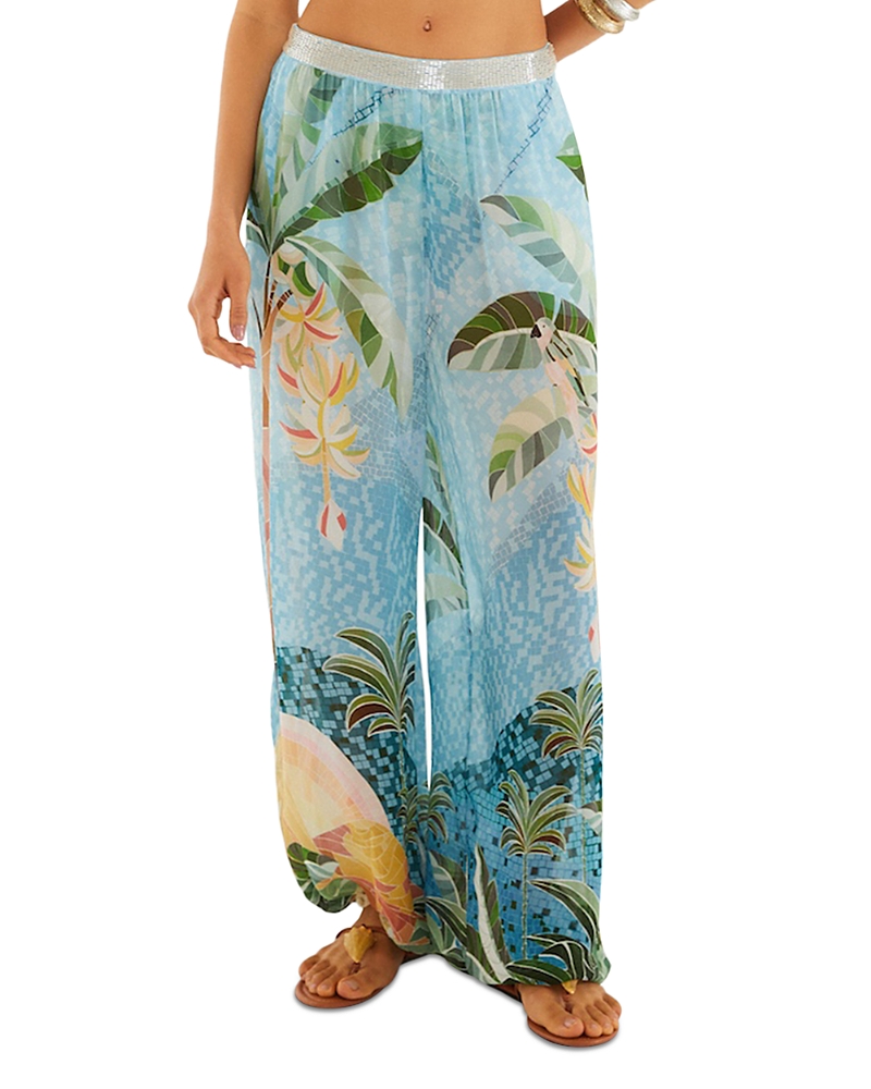 Embroidered Balloon Pants Swim Cover-Up