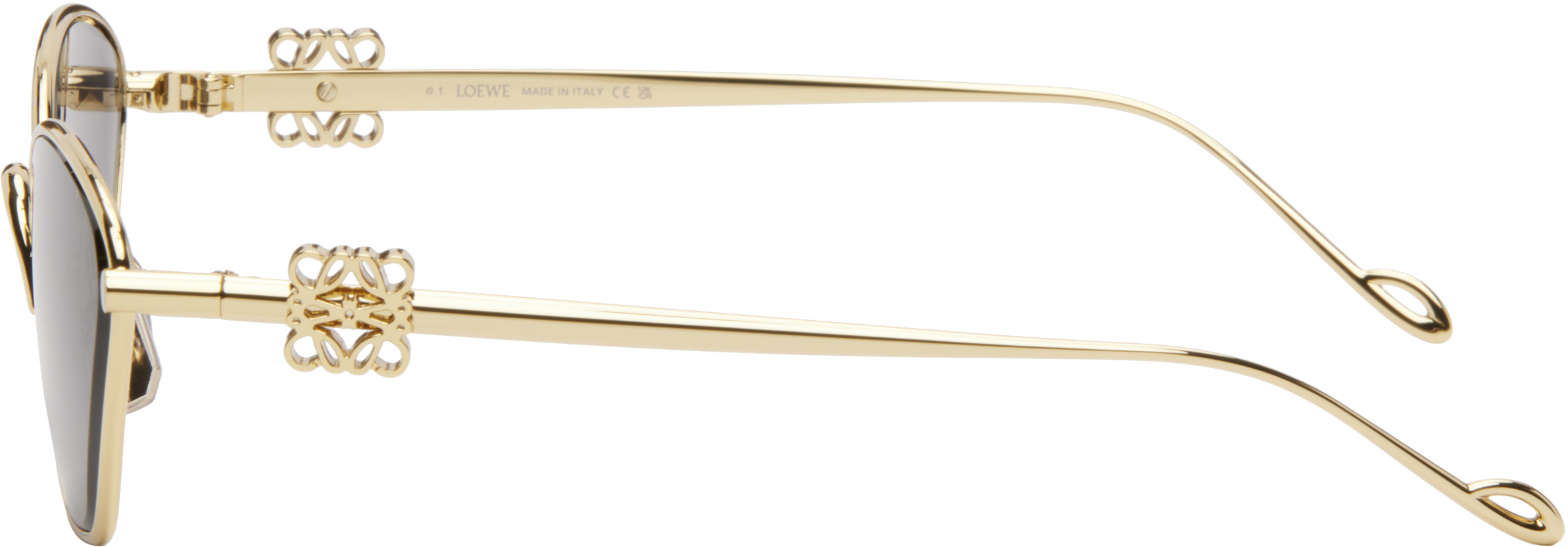 LOEWE Gold Anagram Hexagonal Sunglasses