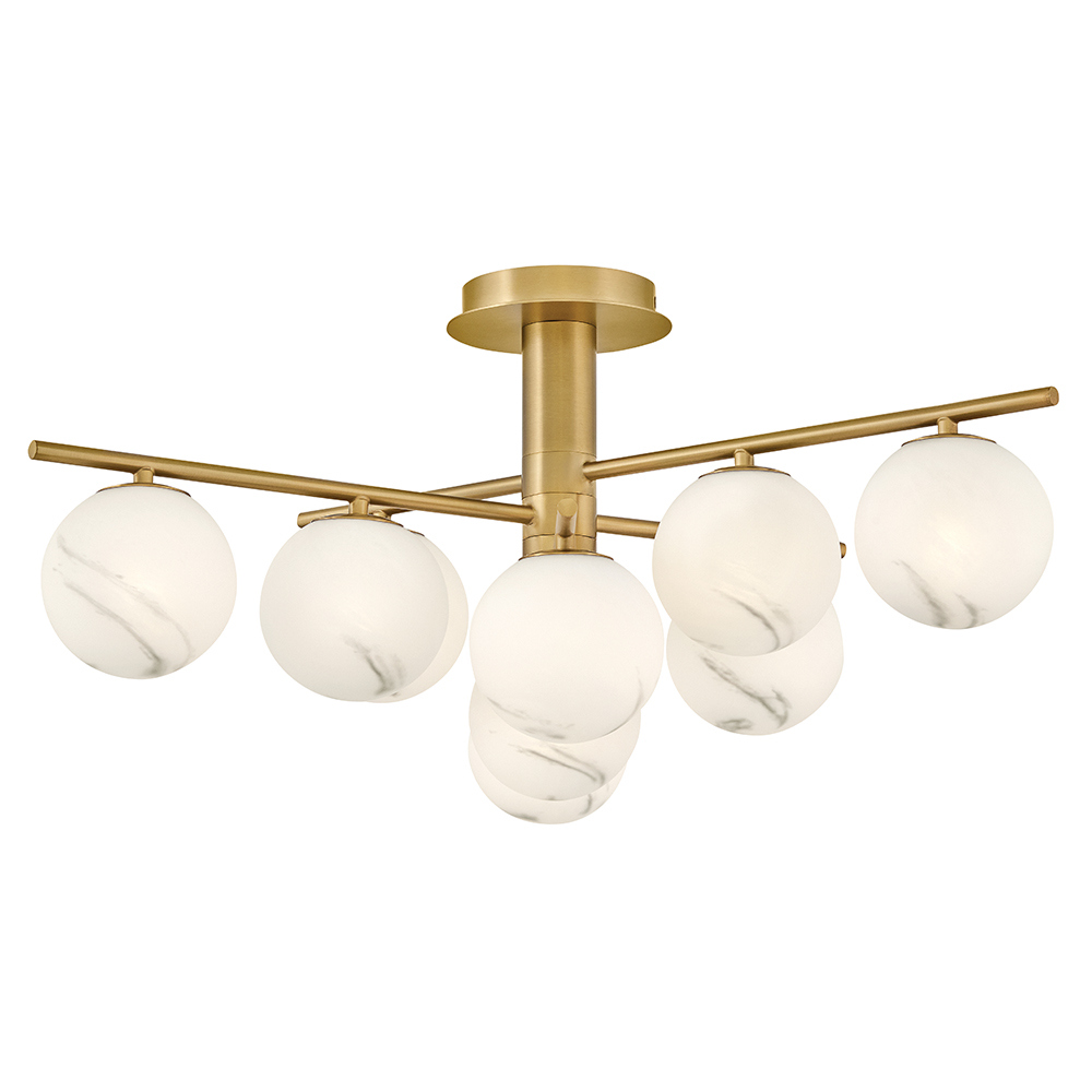 Lacquered Brass LED Semi-Flush Mount from the Selene Collection