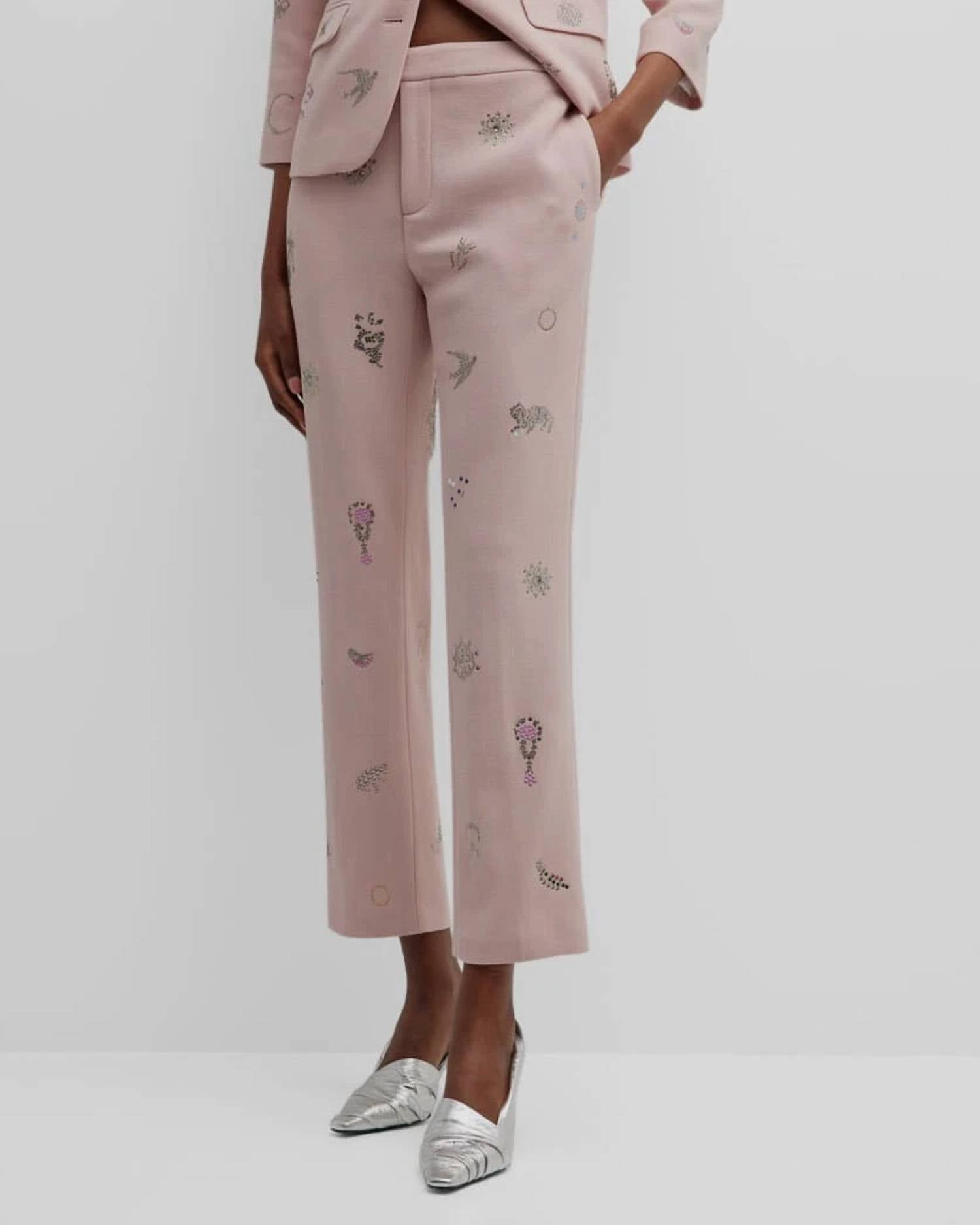 Victorian Pins Narrow Leg Trouser In Pink