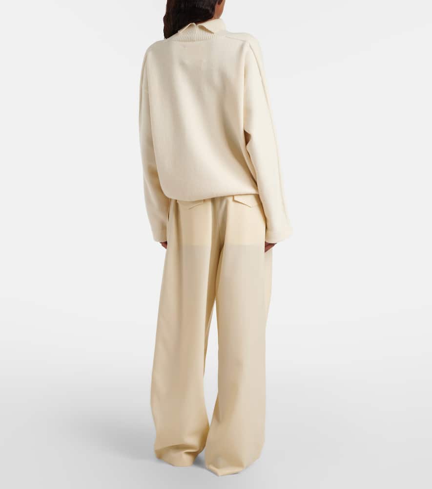 Wool wide-leg pants