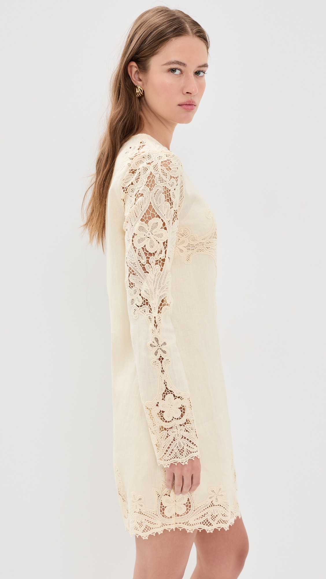 Camie Linen Mini Dress Ivory