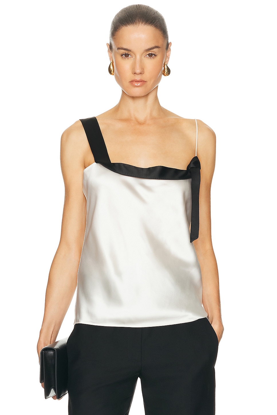 TOM FORD Camisole Top in Off White & Black - Ivory,Black. 40 also