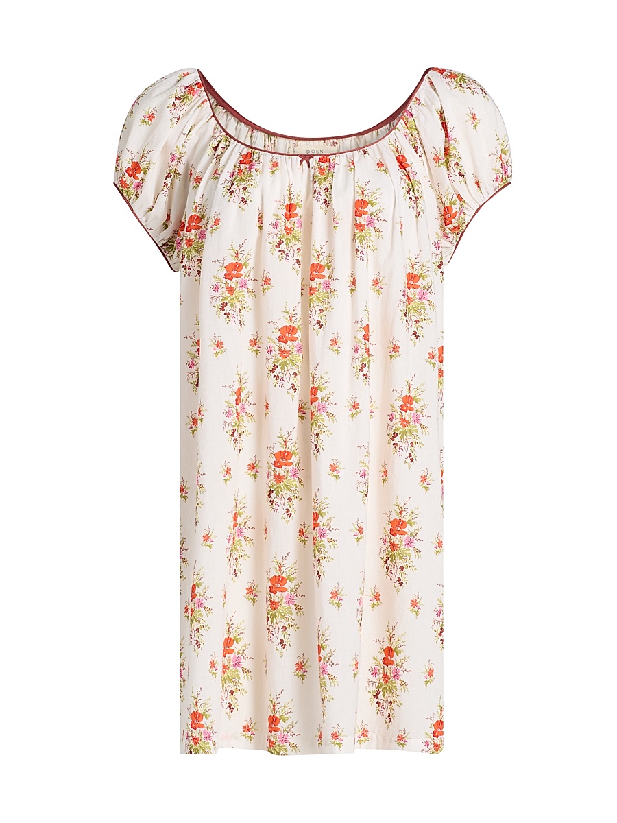 Women's Julia Floral Cotton Minidress - Pink Petit Bouquet Dechamoni