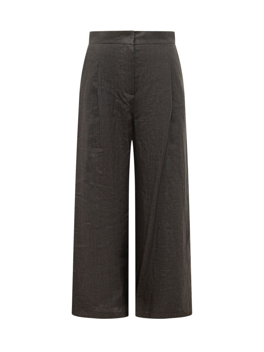 Black Relaxed Flat Front Pants