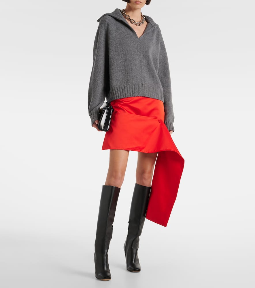 Satin miniskirt