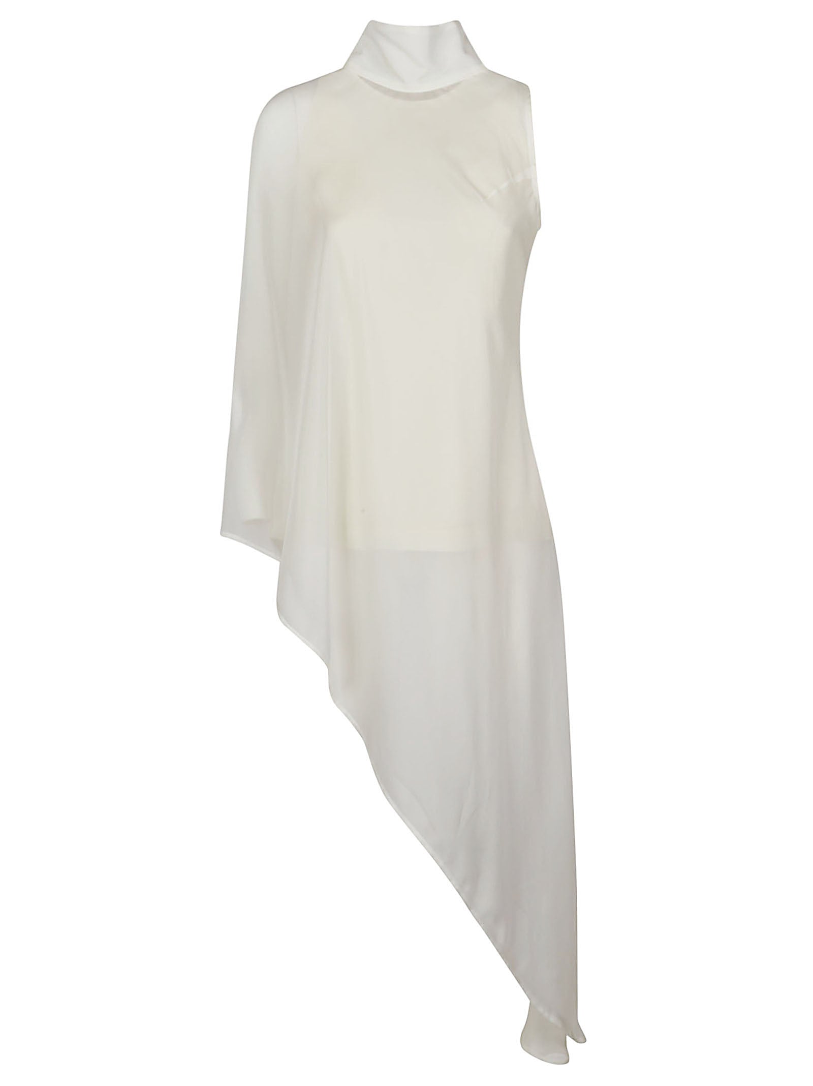 Organza Silk Asymmetrical Sheer Top