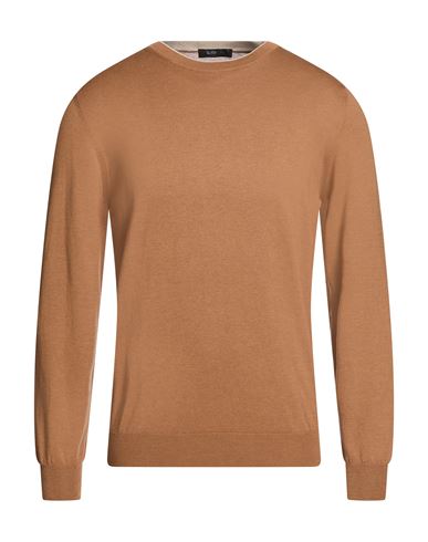 Man Sweater Camel Size 36 Silk, Cotton