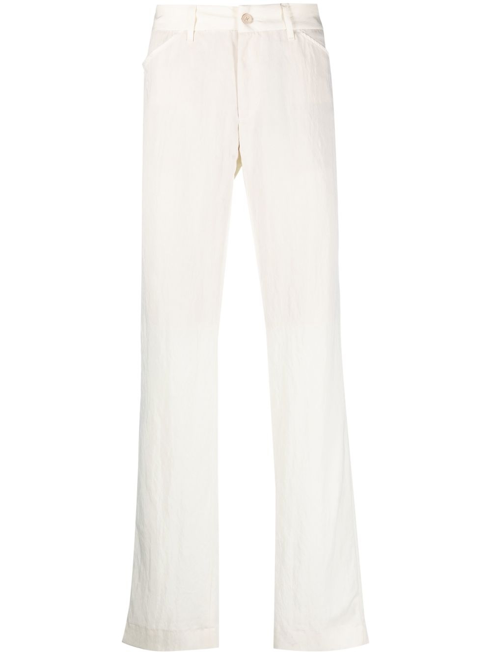 Mid-rise straight-leg trousers - White