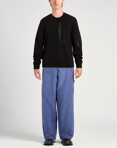 Man Sweatshirt Black Size XS Cotton, Polyester, Elastane