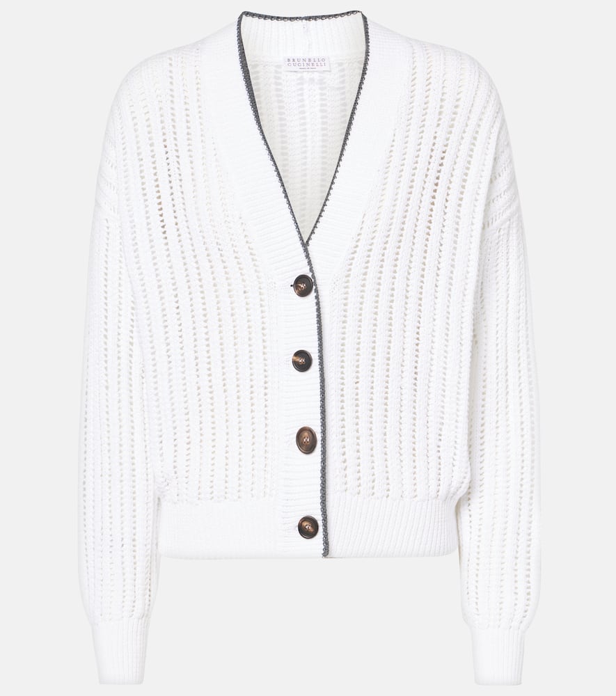 Ribbed-knit cotton cardigan