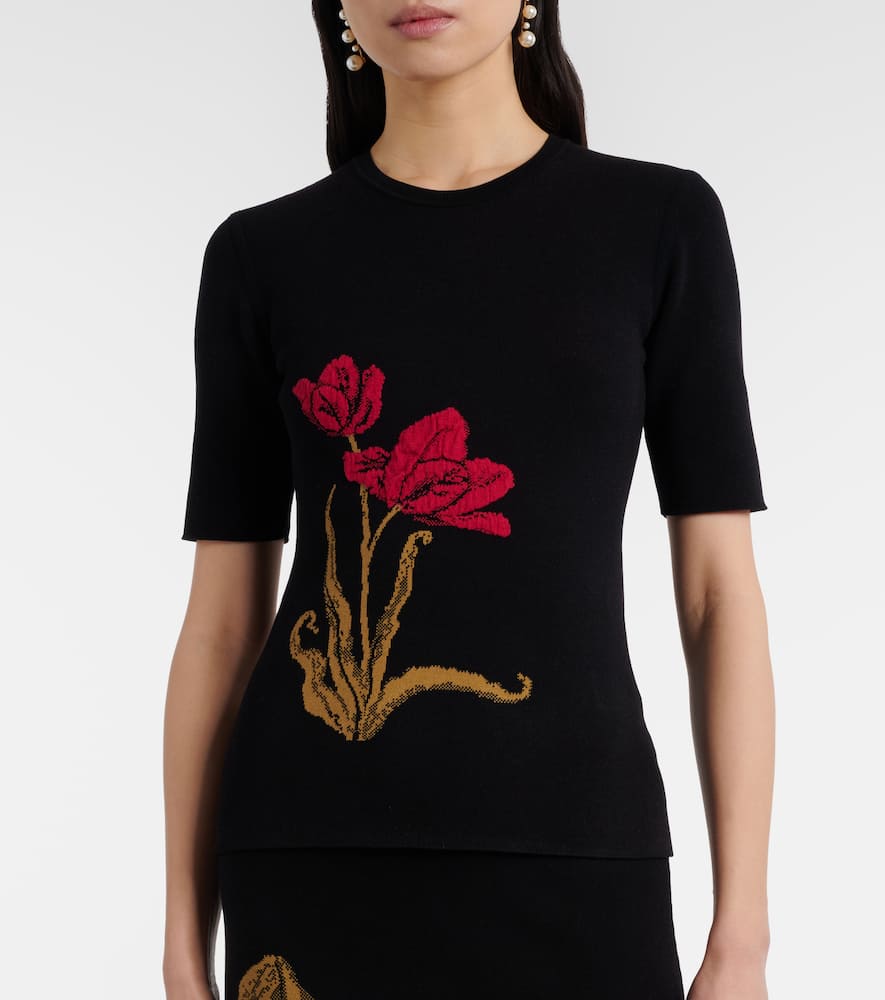 Floral jacquard top