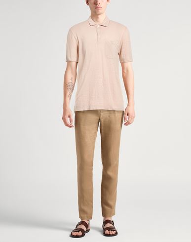 Man Polo shirt Beige Size 40 Linen