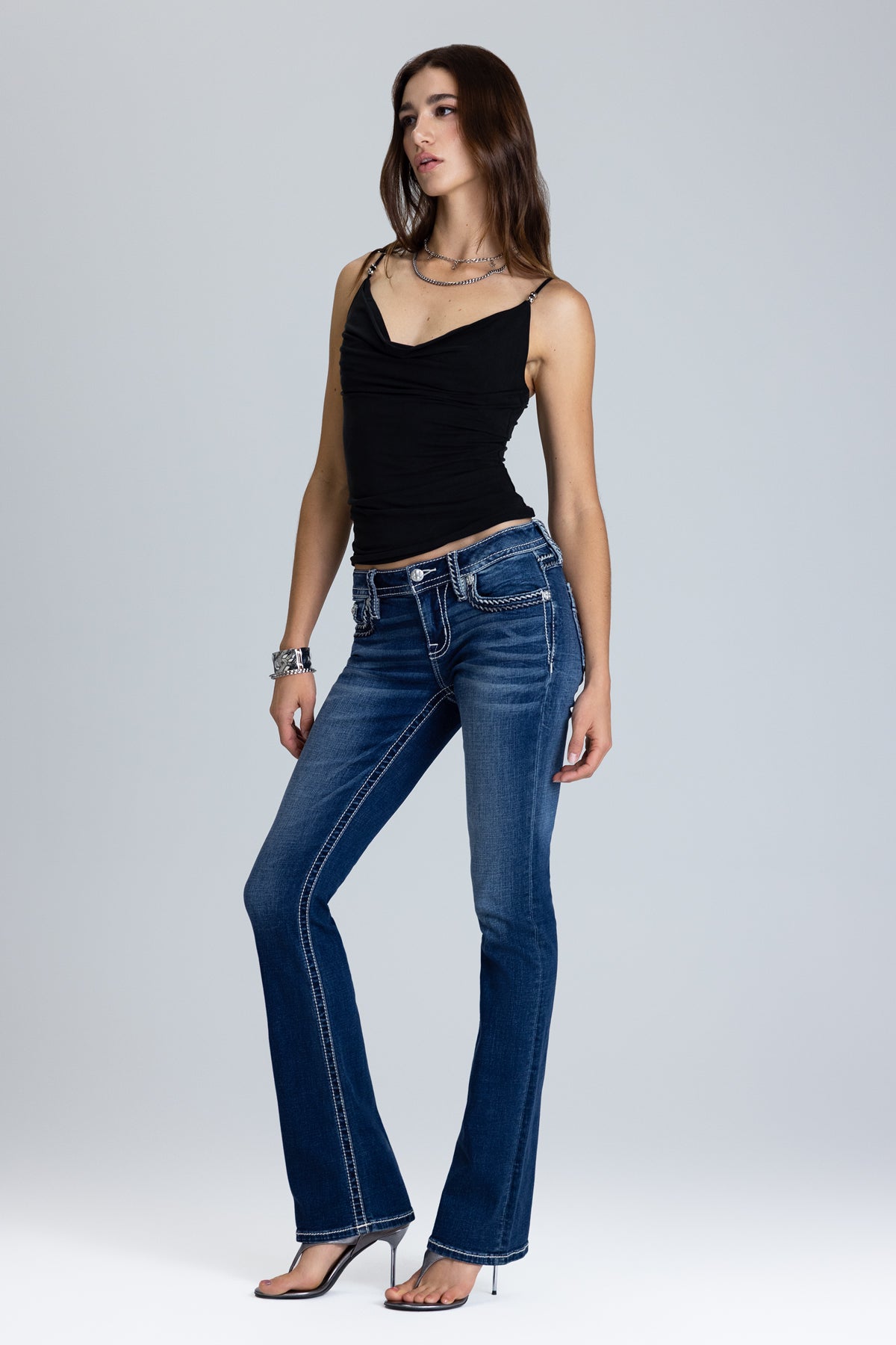 "Caroline Stitched Bootcut Jeans