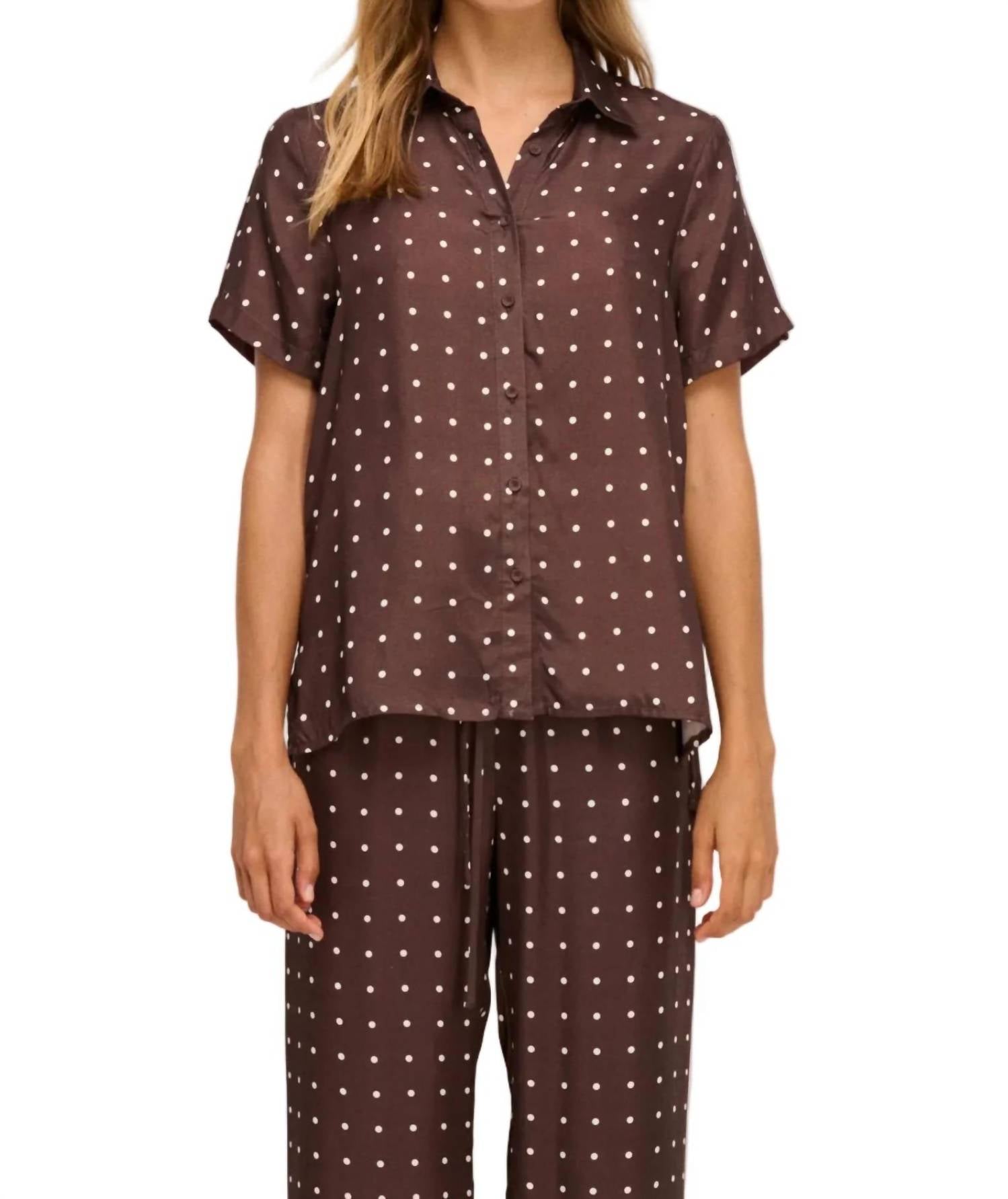 Polka Shirt In Chocolate