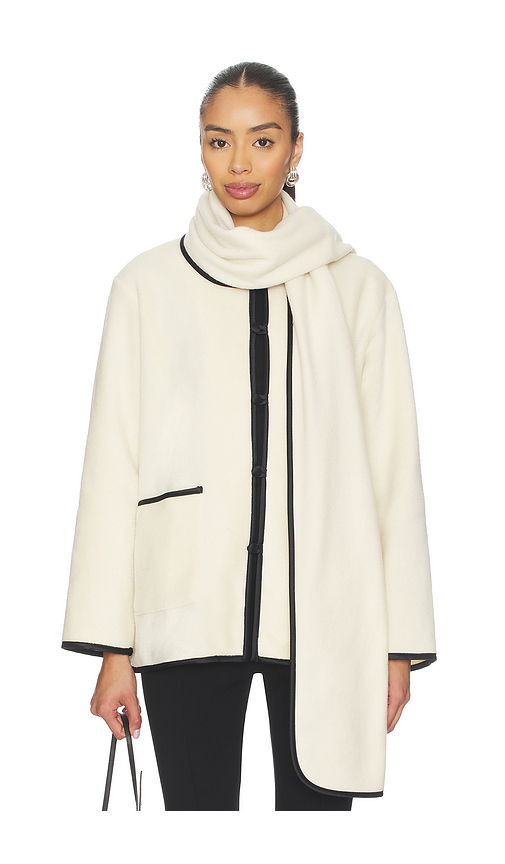 DONNI. The Polar Fleece Scarf in Black,White