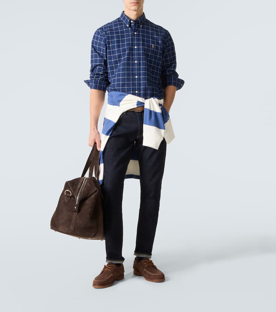 Checked cotton poplin shirt