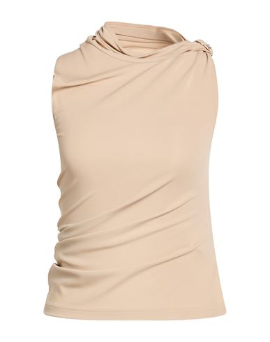 Courrèges Woman Top Beige Size 6 Viscose, Elastane