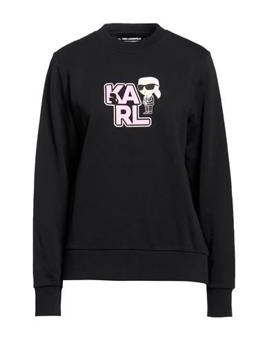 Woman Sweatshirt Black Size XL Organic cotton