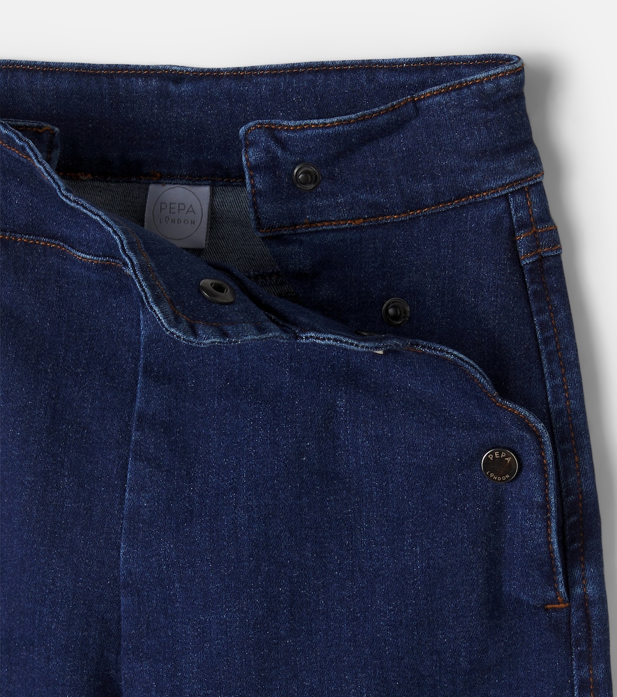 Scalloped wide-leg jeans